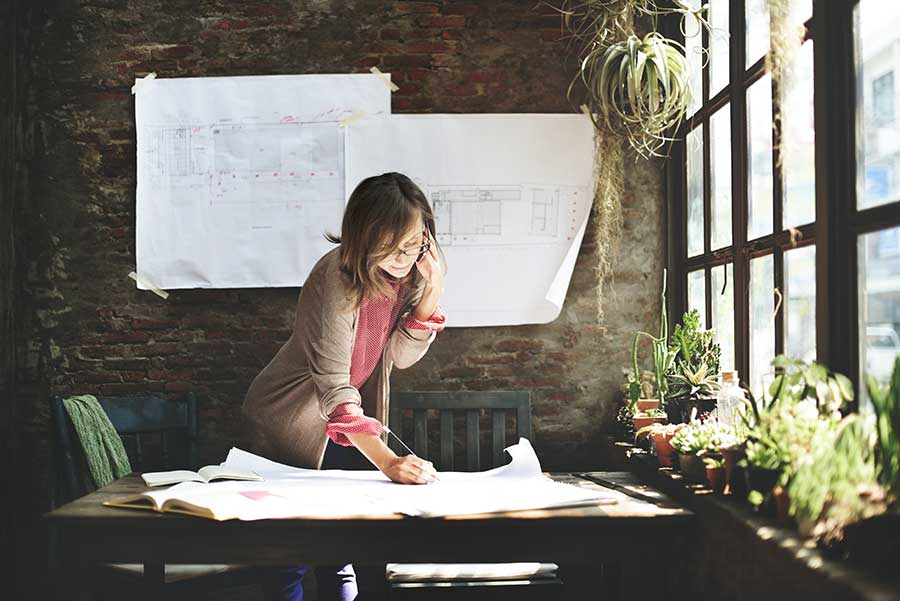 lady working in an office